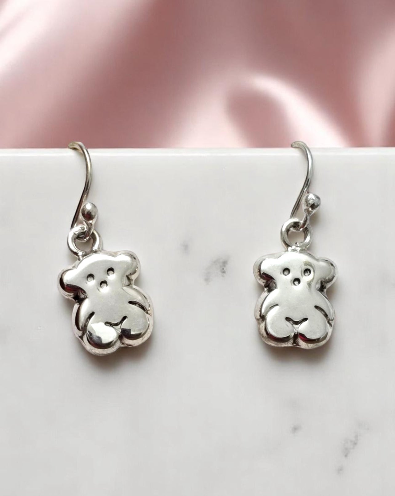 Teddy silver earrings