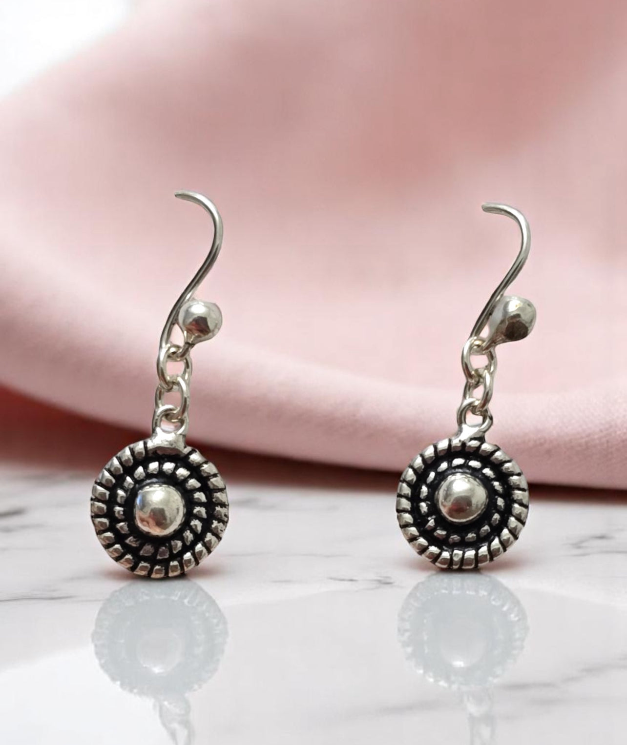 Sunflower silver earrings